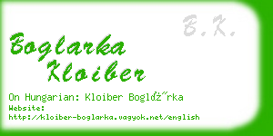 boglarka kloiber business card